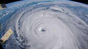 satellite image of the eye of a hurricane
