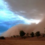 Dust storming moving across Baja, California