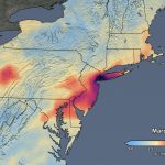 Map showing air pollution in the Northeastern United States