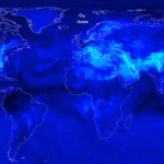 Global satellite map showing air pollution
