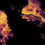 Satellite image of nighttime lighting in the San Francisco Bay area