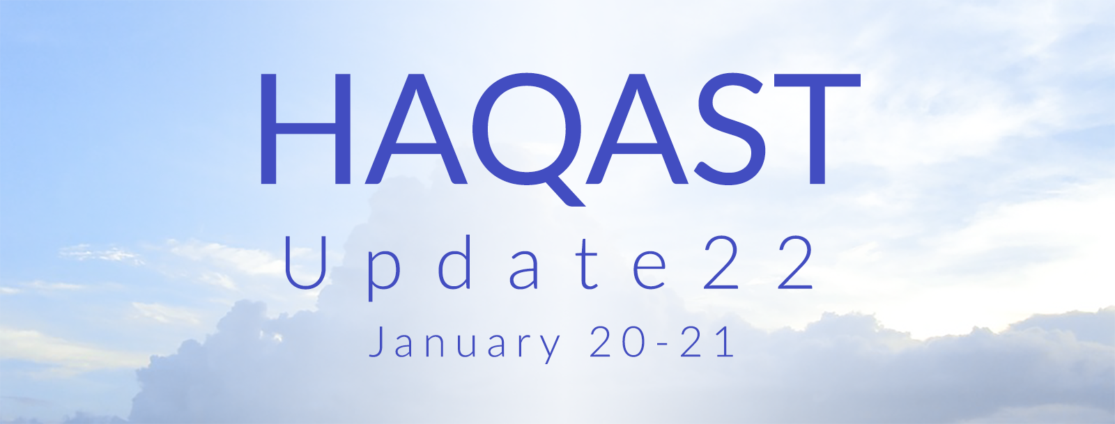 HAQAST Update22 January 20-21