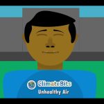 Graphic of a man inhaling unhealthy air