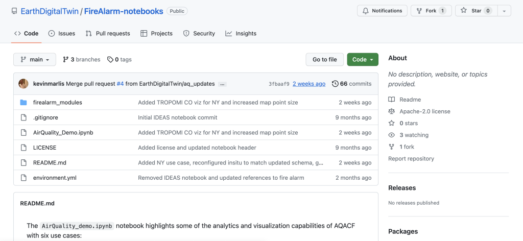 Screenshot of air quality jupyter notebook